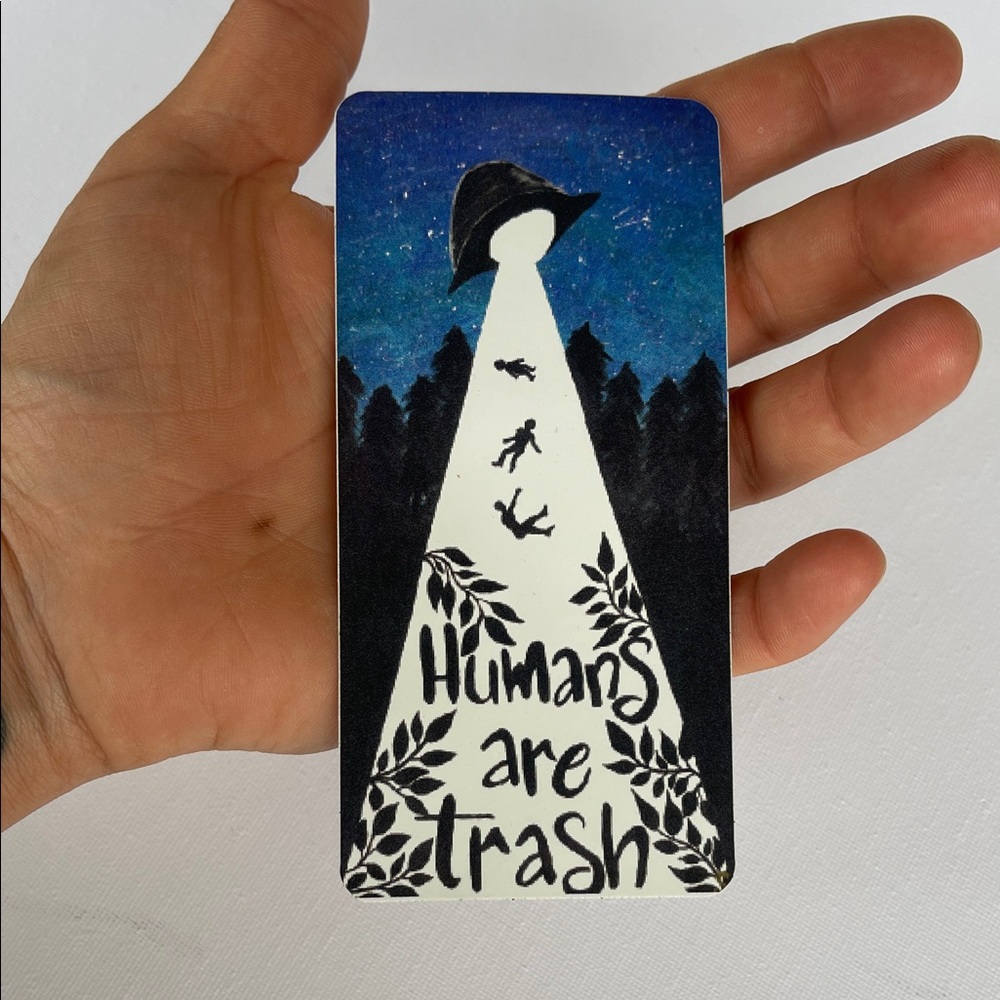 Premium Vinyl Sticker- Humans are Trash